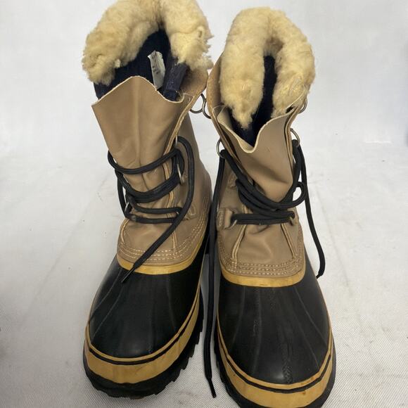Sorel Caribou Winter Boots Mens 11.5 Tan Black Waterproof Leather main image 8